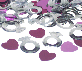 Diamond Ring Confetti with Heart Confetti